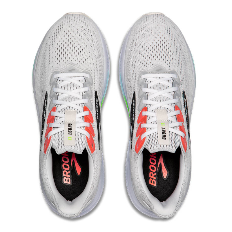 BROOKS SHOE GHOST 17 MN WHITE/PINK CLAY/GECKO (AW25)