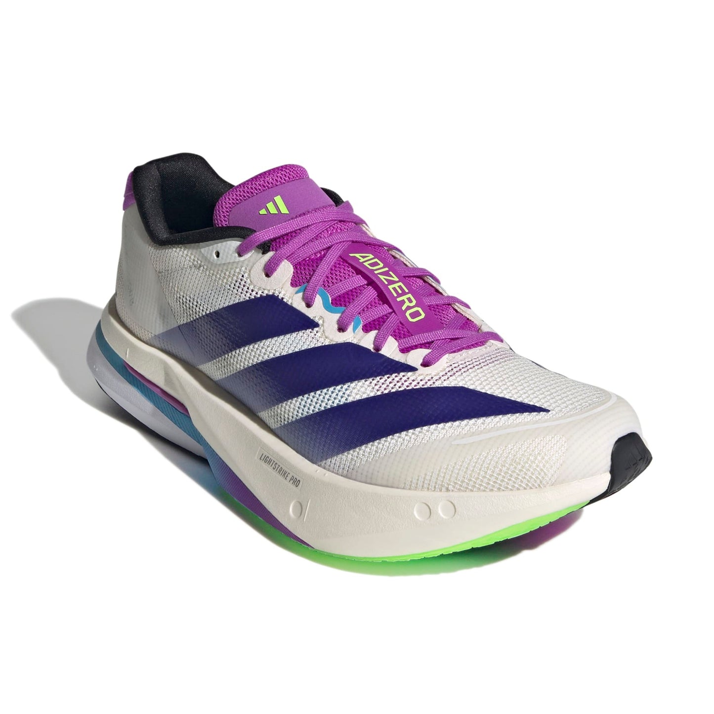 ADIDAS SHOE ADIZERO BOSTON 13 WN WHITE/PURPLE/LIME BURST (AW25)