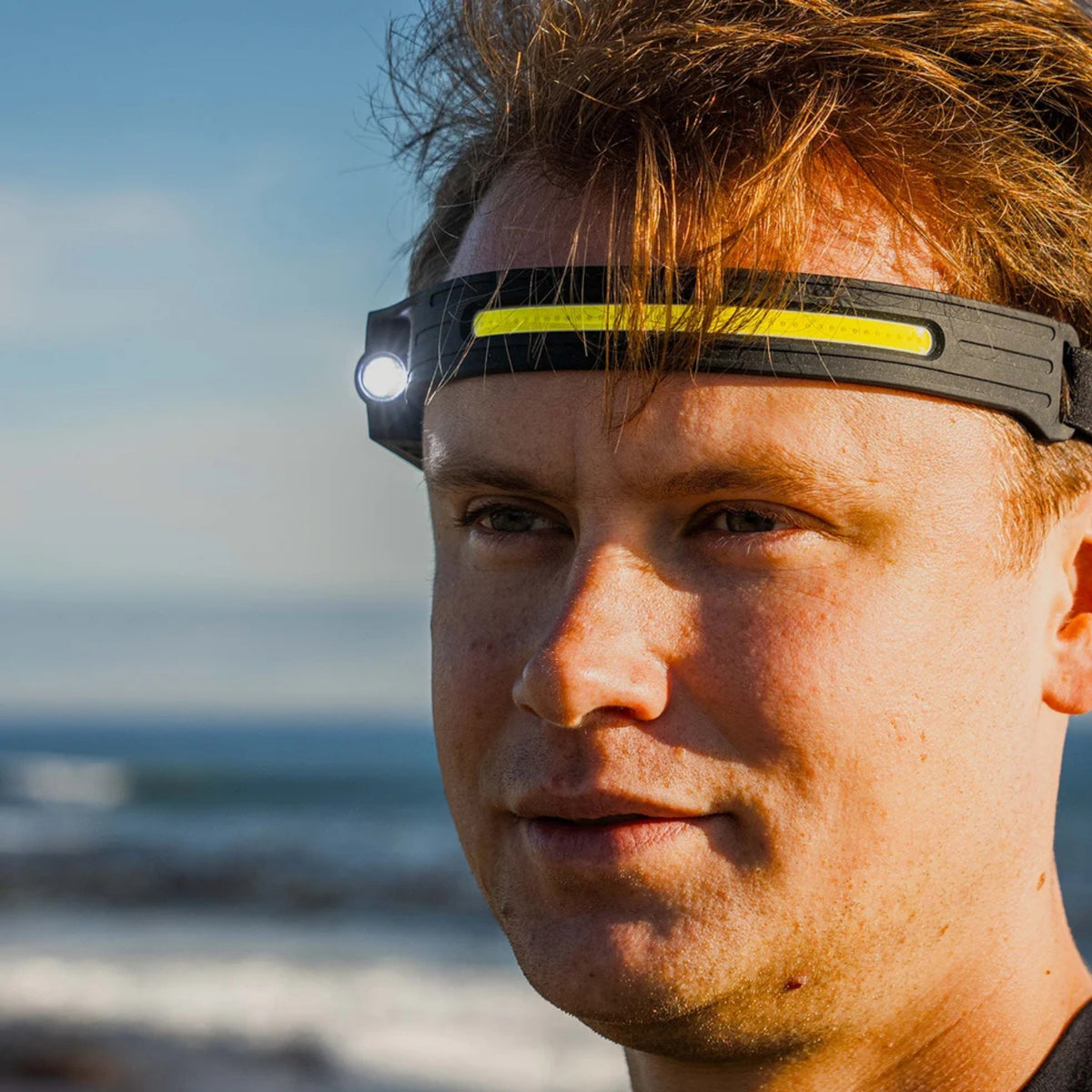 Person wearing a Civvio headlight