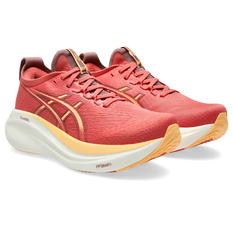 ASICS SHOE GEL-NIMBUS 27 WN DARK PINK CLAY/ORANGE GLOW (AW25)