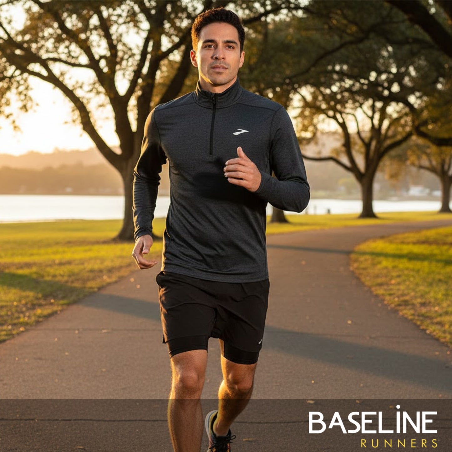 Person wearing a grey jersey running