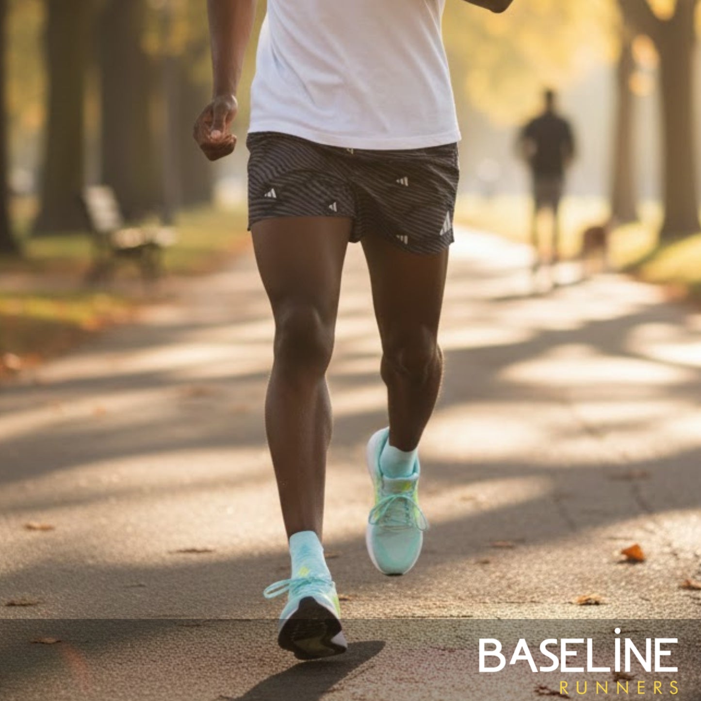Man wearing Adidas running shorts