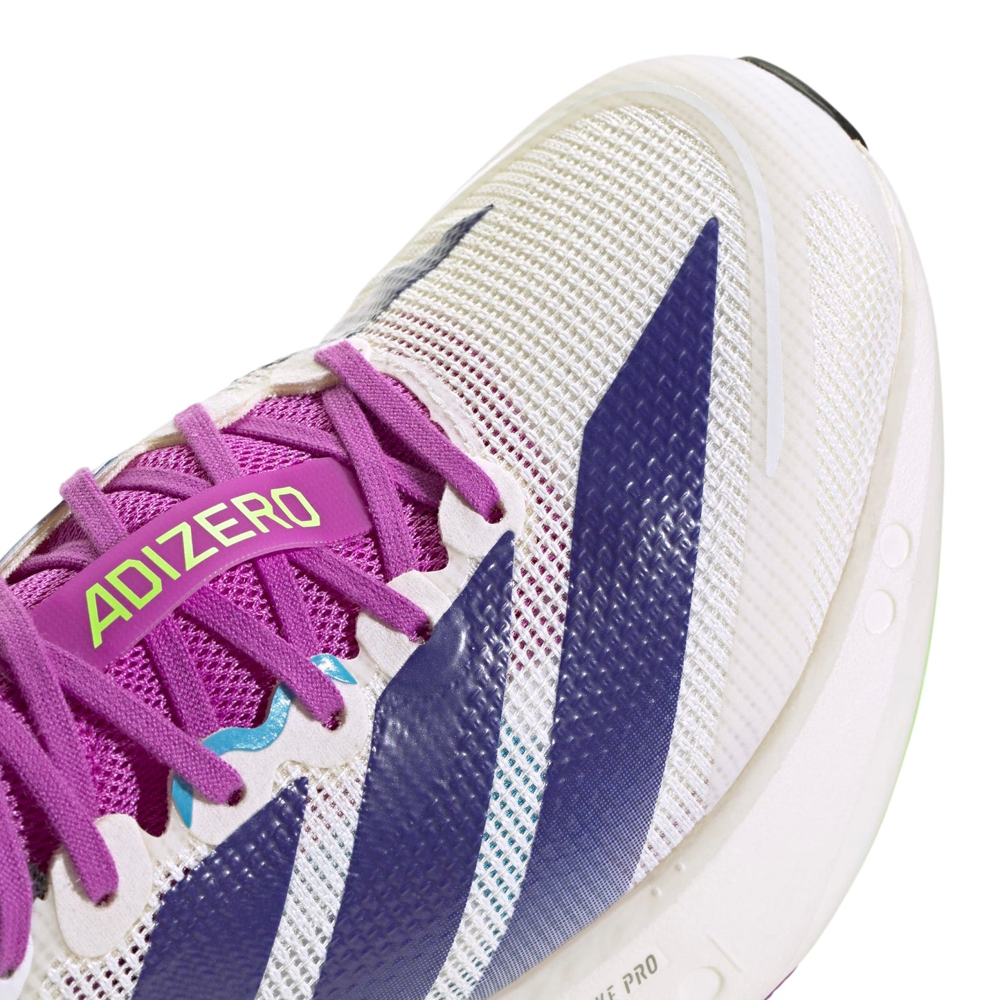 ADIDAS SHOE ADIZERO BOSTON 13 WN WHITE/PURPLE/LIME BURST (AW25)