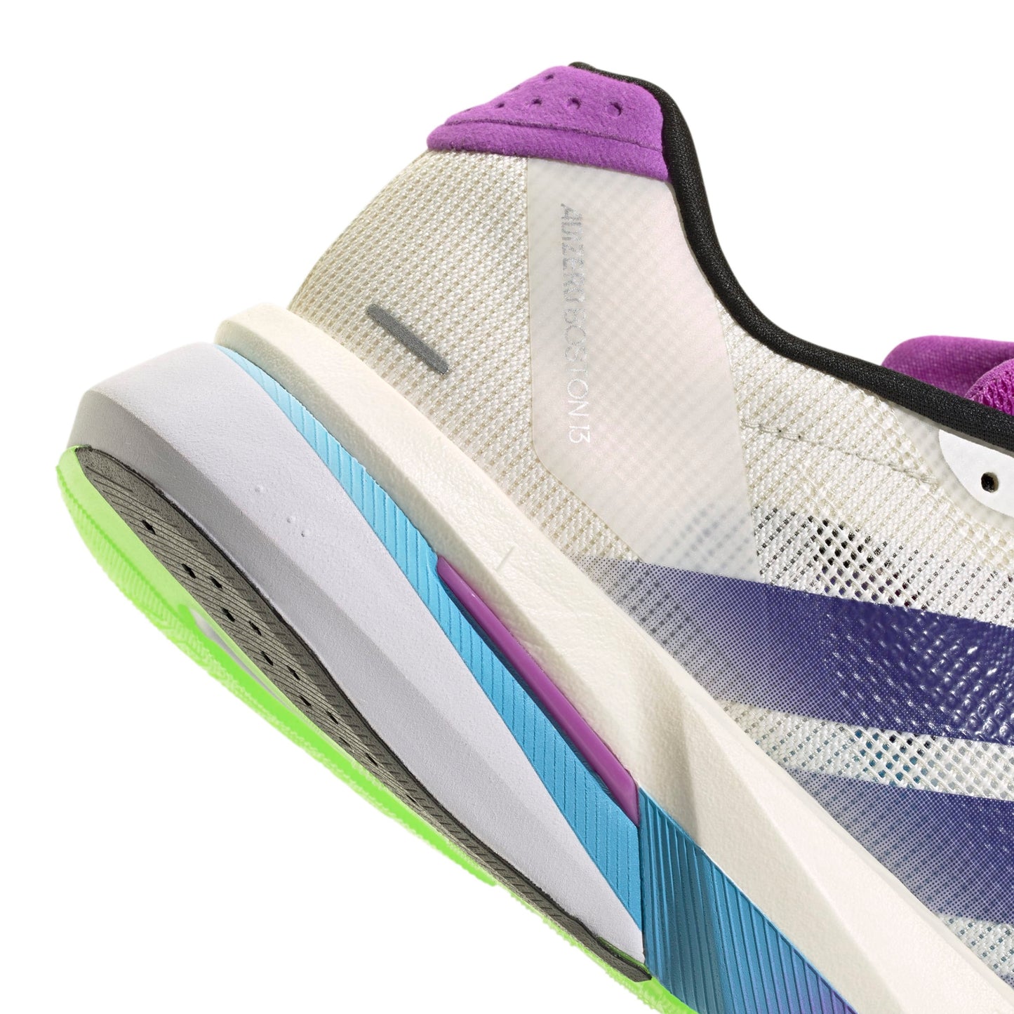 ADIDAS SHOE ADIZERO BOSTON 13 WN WHITE/PURPLE/LIME BURST (AW25)