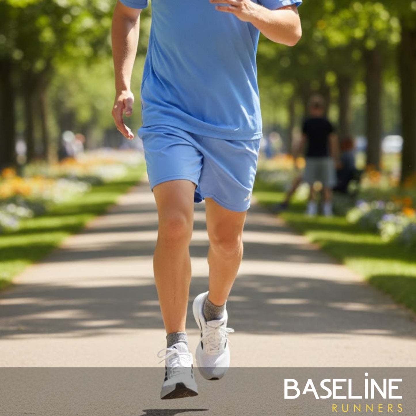 Man wearing a light blue shorts with a white Adidas logo on a white background