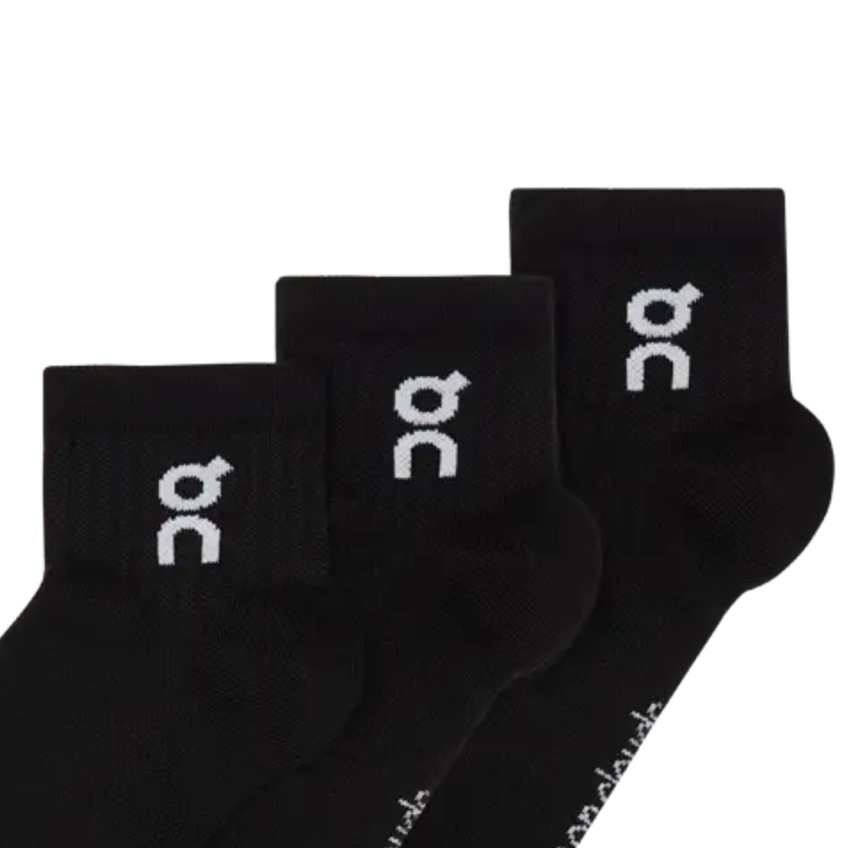 Black On crew socks on a white background