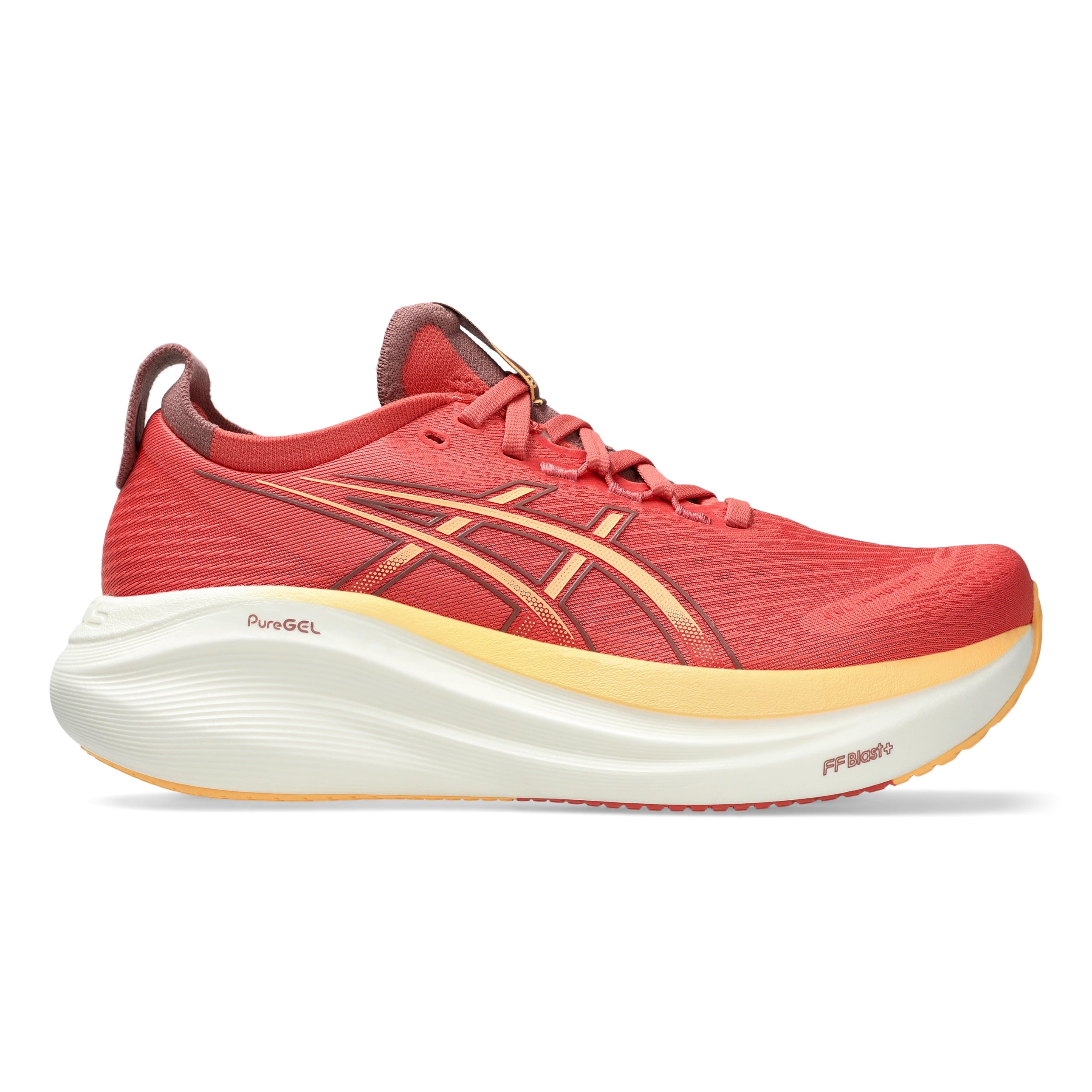 ASICS SHOE GEL-NIMBUS 27 WN DARK PINK CLAY/ORANGE GLOW (AW25
