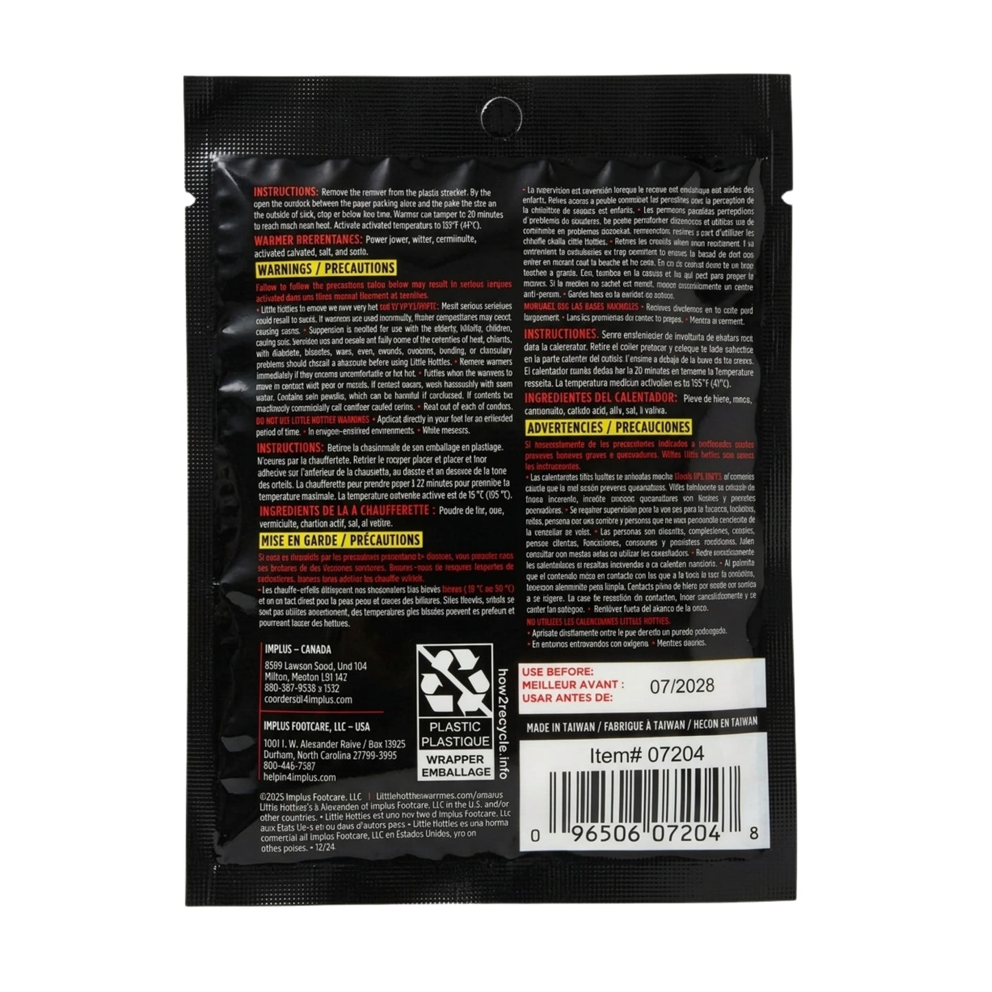 Little Hotties adhesive toe warmers packaging on a white background