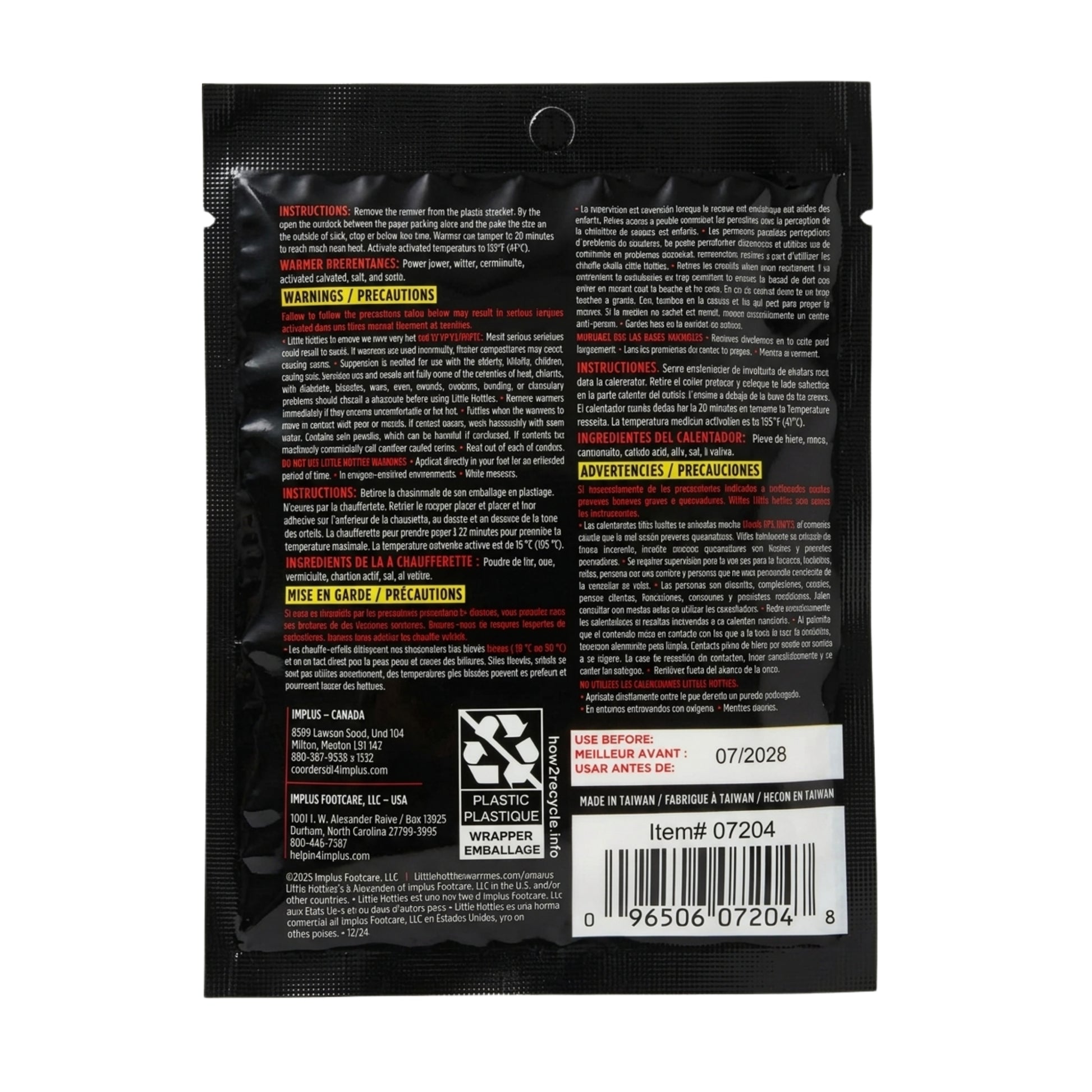 Little Hotties adhesive toe warmers packaging on a white background