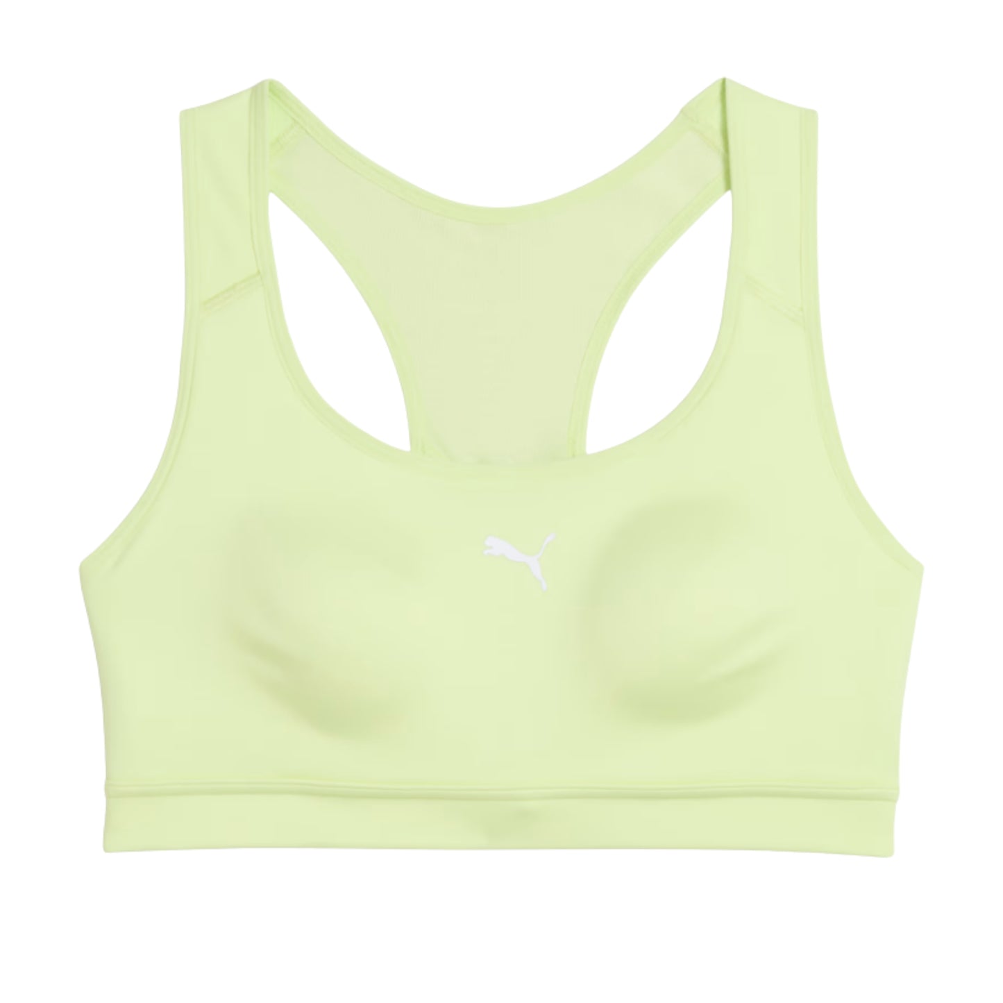 Light green sports Puma bra with a small logo on a white background
