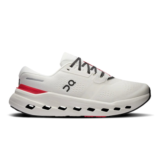 White and red On running shoe on a white background