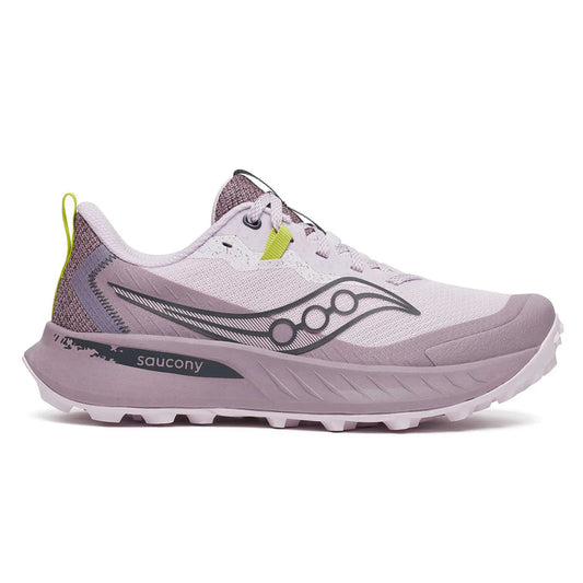 Saucony running shoe on a white background
