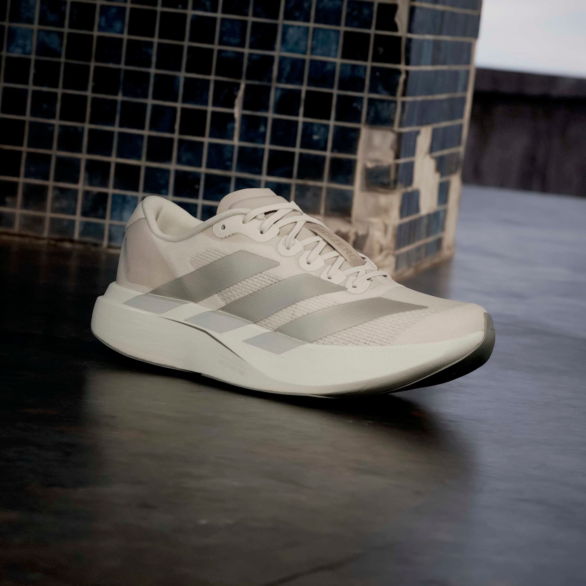 adidas gazelle silver green womens ADIDAS SHOE ADIZERO EVO SL WN ALUMINA/BEIGE (SS26) – Baseline Runners