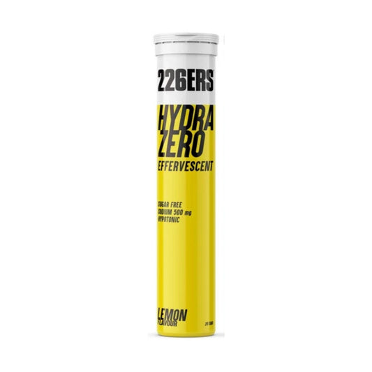 A single tube of 226ERS Hydra Zero Effervescent tablets, featuring a bright yellow and white design with bold black text, on a plain white background.