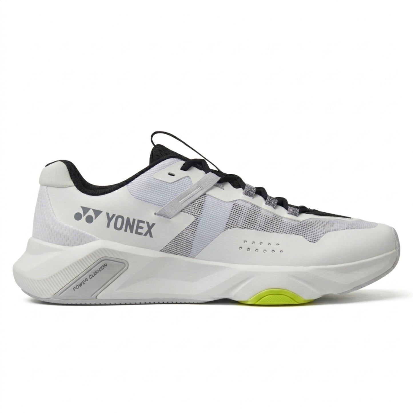 White Yonex running shoe on a white background