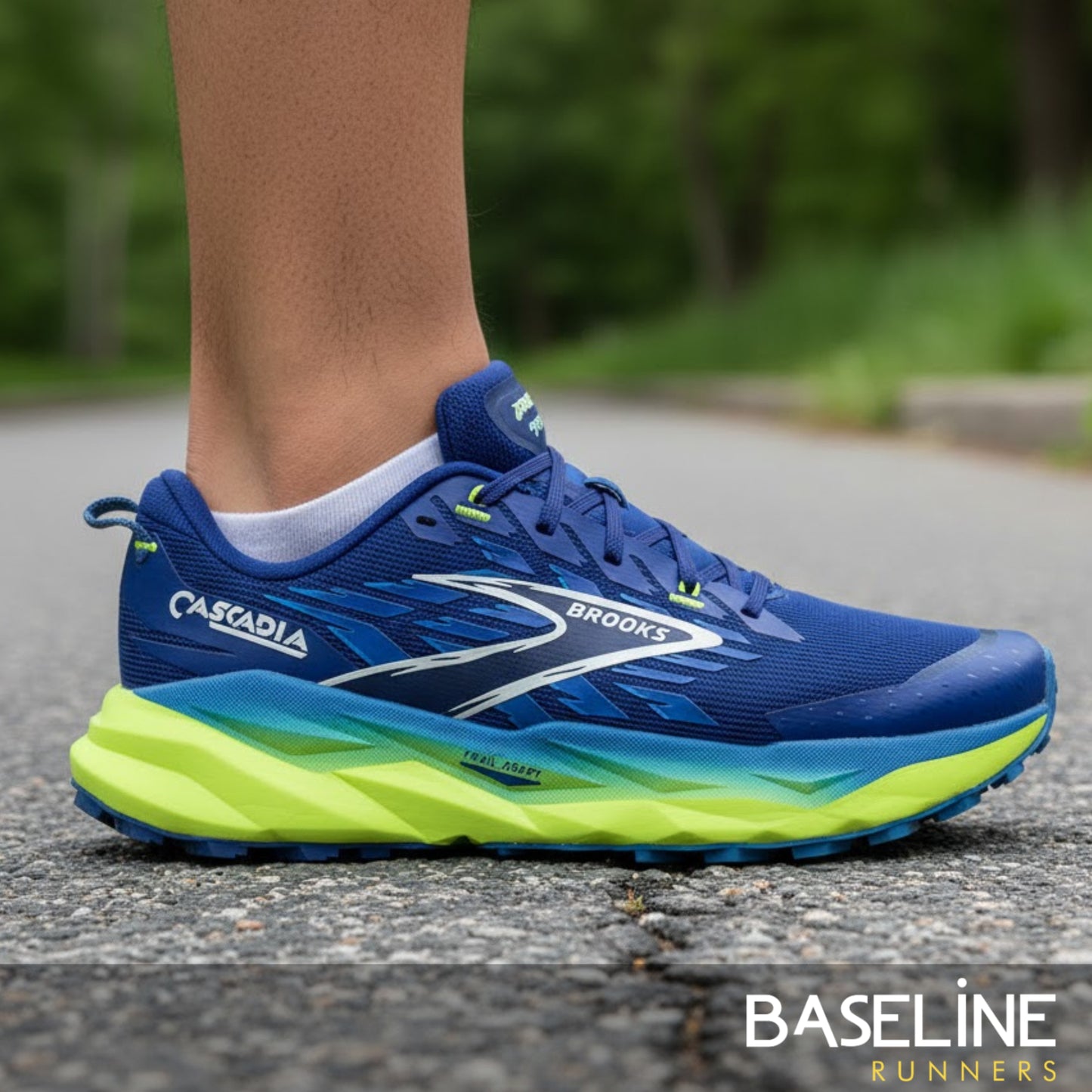 BROOKS SHOE CASCADIA 19 MN SURF THE WEB/NIGHTLIFE/WHITE  (AW25)