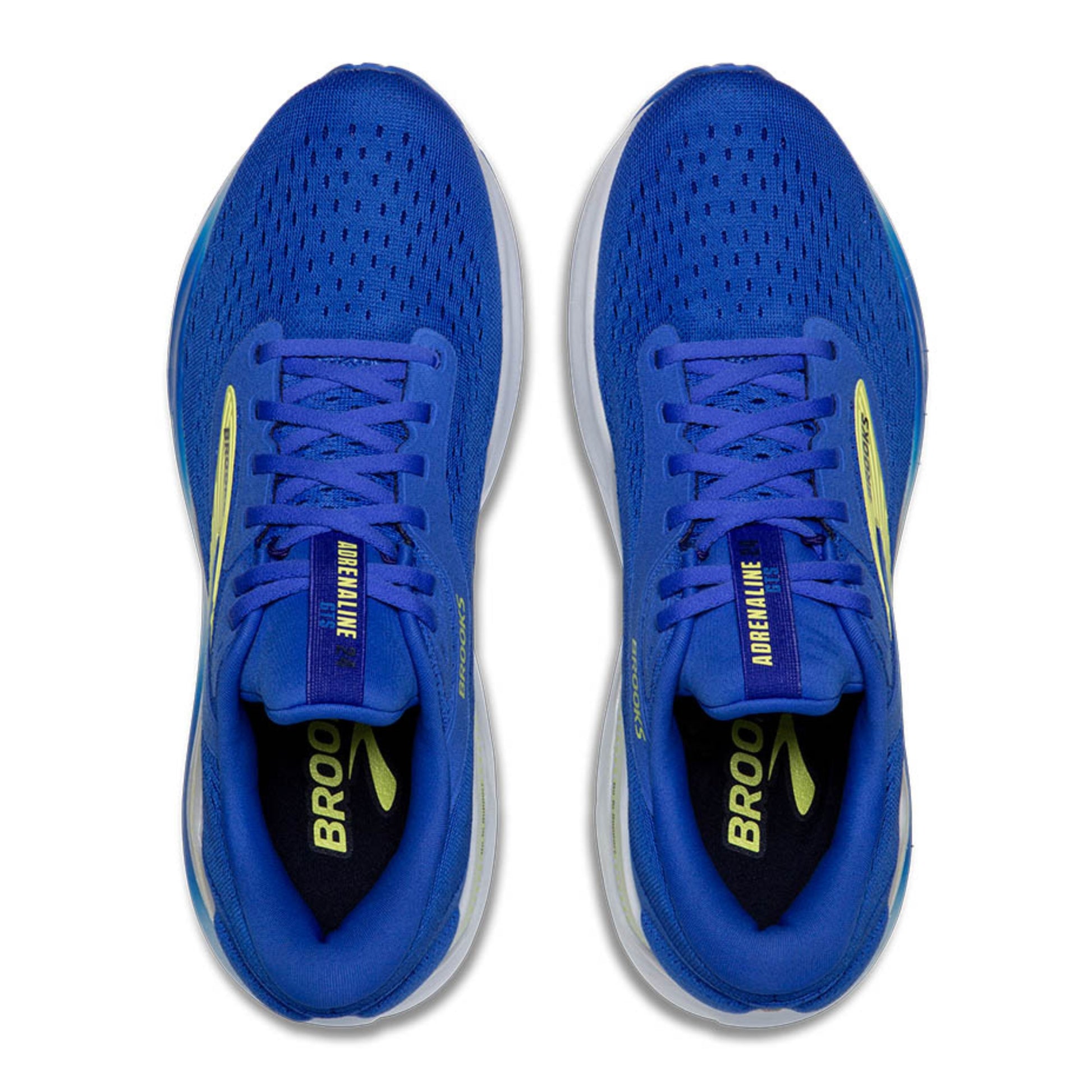 Blue Brooks running shoes with visible branding on a white background