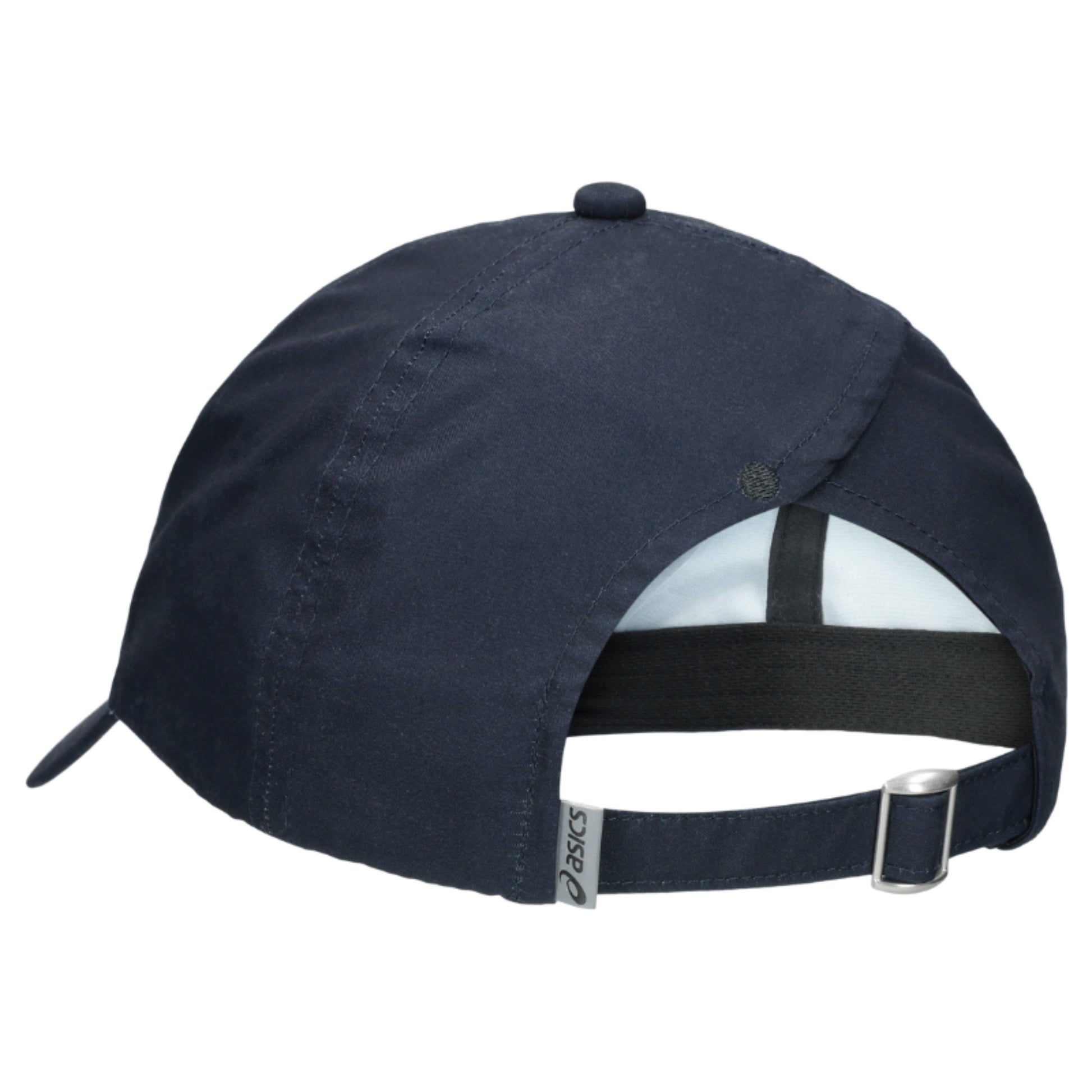 Navy blue cap with a navy strap on a white background