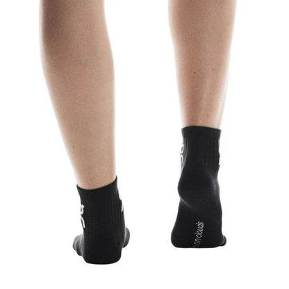 Black On crew socks on a white background