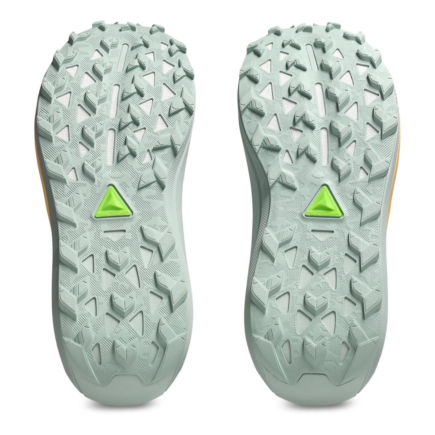 Asics running shoe with green bottom sole 