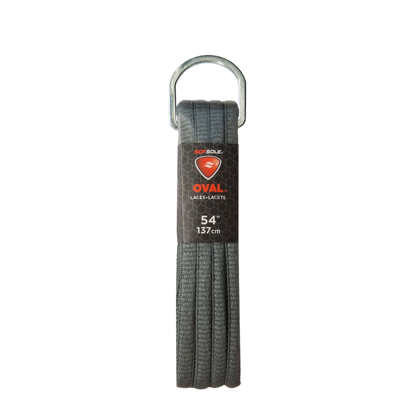 SOFSOLE SHOE LACE ATHLETIC OVAL 137CM GREY