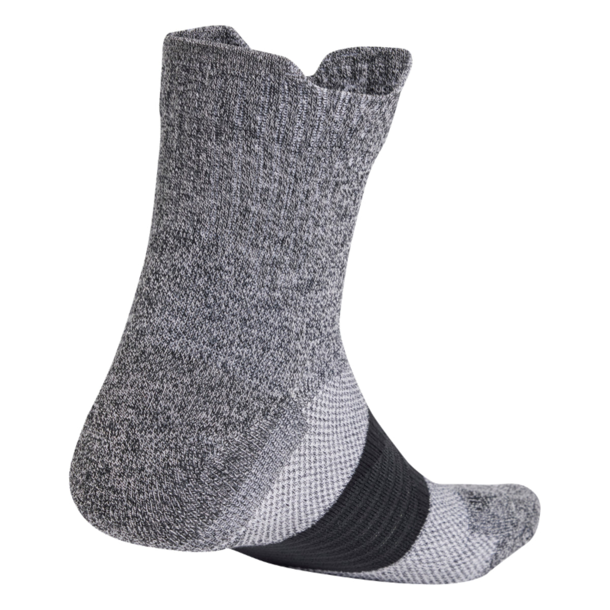 Gray and black sock with a on a white background