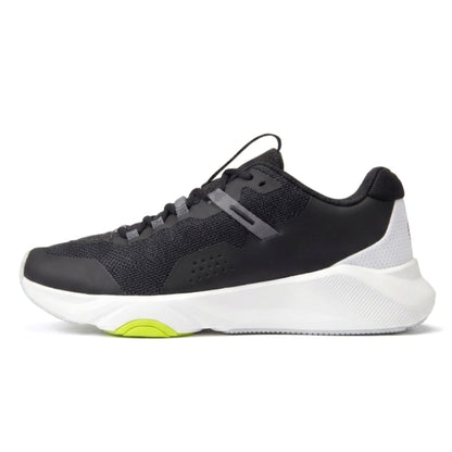 Black and gray Yonex running shoe on a white background