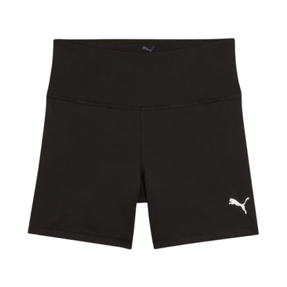 Black Puma tights with a Puma logo on a white background