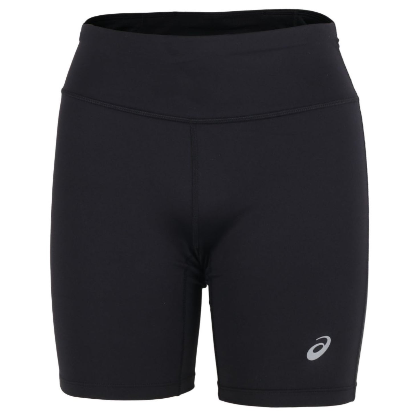 Black tights with a brand logo on a white background