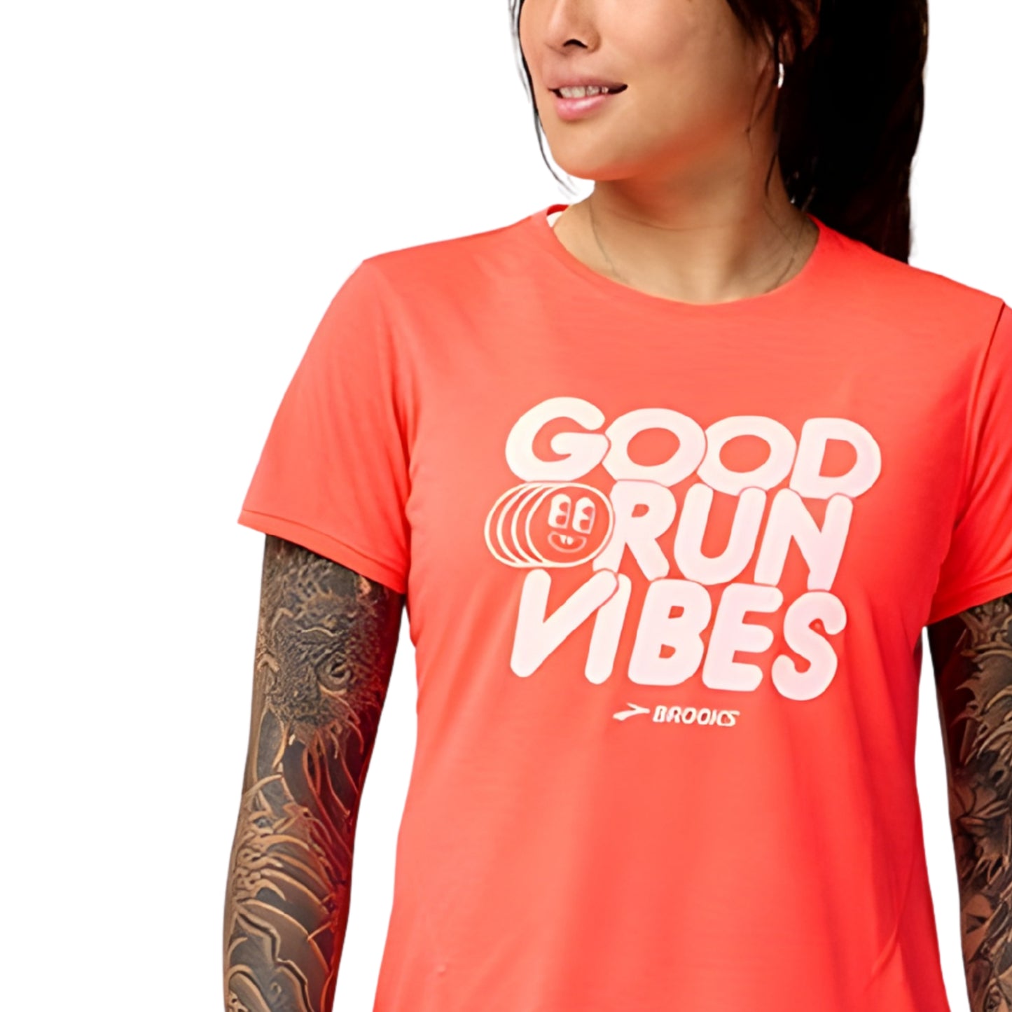 BROOKS SHIRT TEE DISTANCE 3.0 WN NEO CAYENNE/GOOD RUN VIBES (AW25)