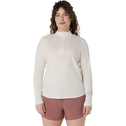 ASICS TOP LONG SLEEVE ICON HALF ZIP WN CREAM (AW25)