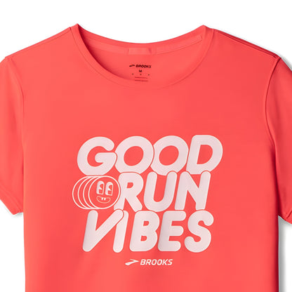 BROOKS SHIRT TEE DISTANCE 3.0 WN NEO CAYENNE/GOOD RUN VIBES (AW25)