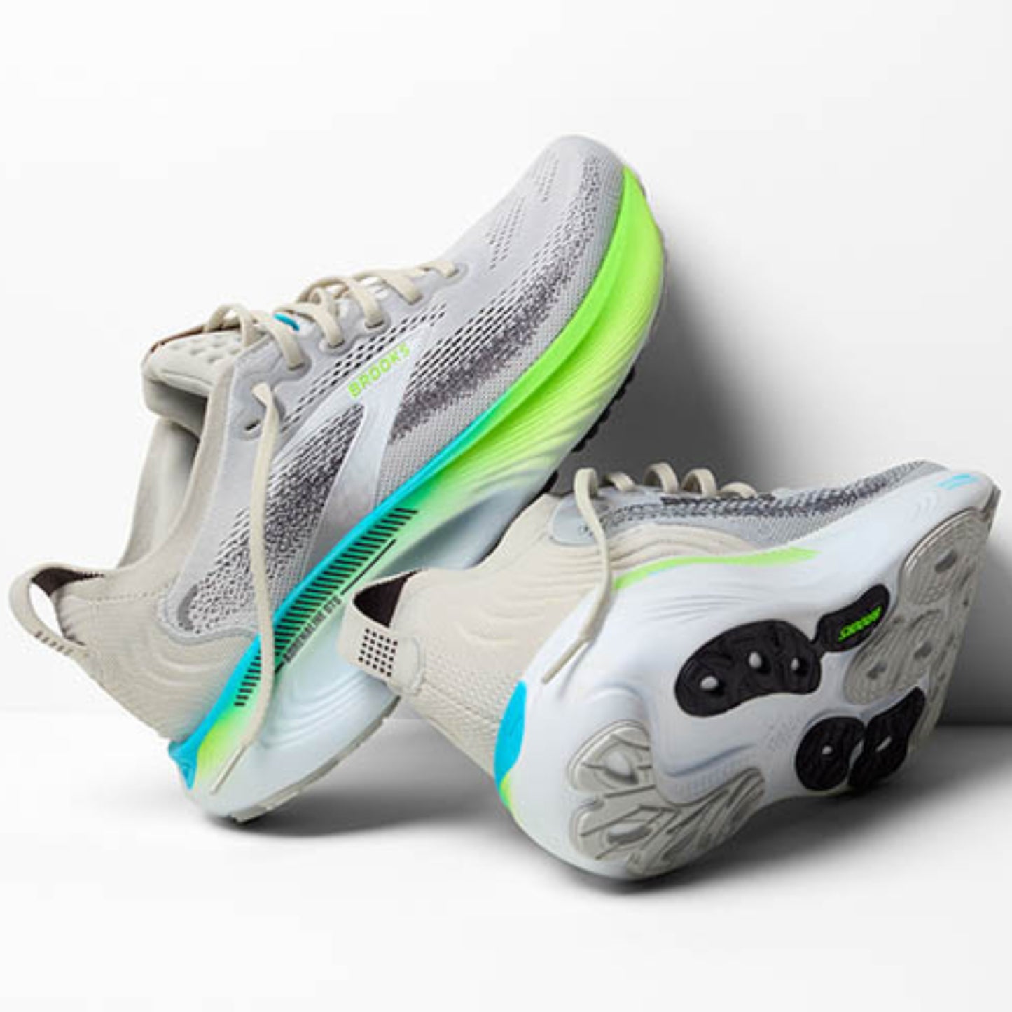 BROOKS SHOE ADRENALINE GTS 25 MN OYSTER/GREEN GECKO/BLUE (SS26)