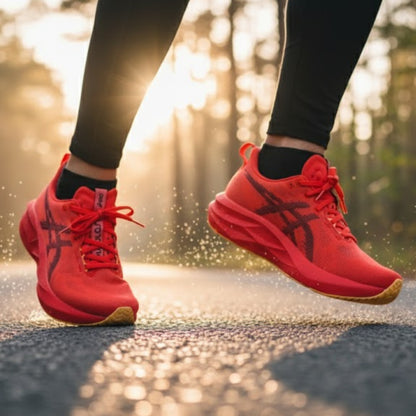 ASICS SHOE NOVABLAST 5 MN FLASH RED/EDO PURPLE (AW25)