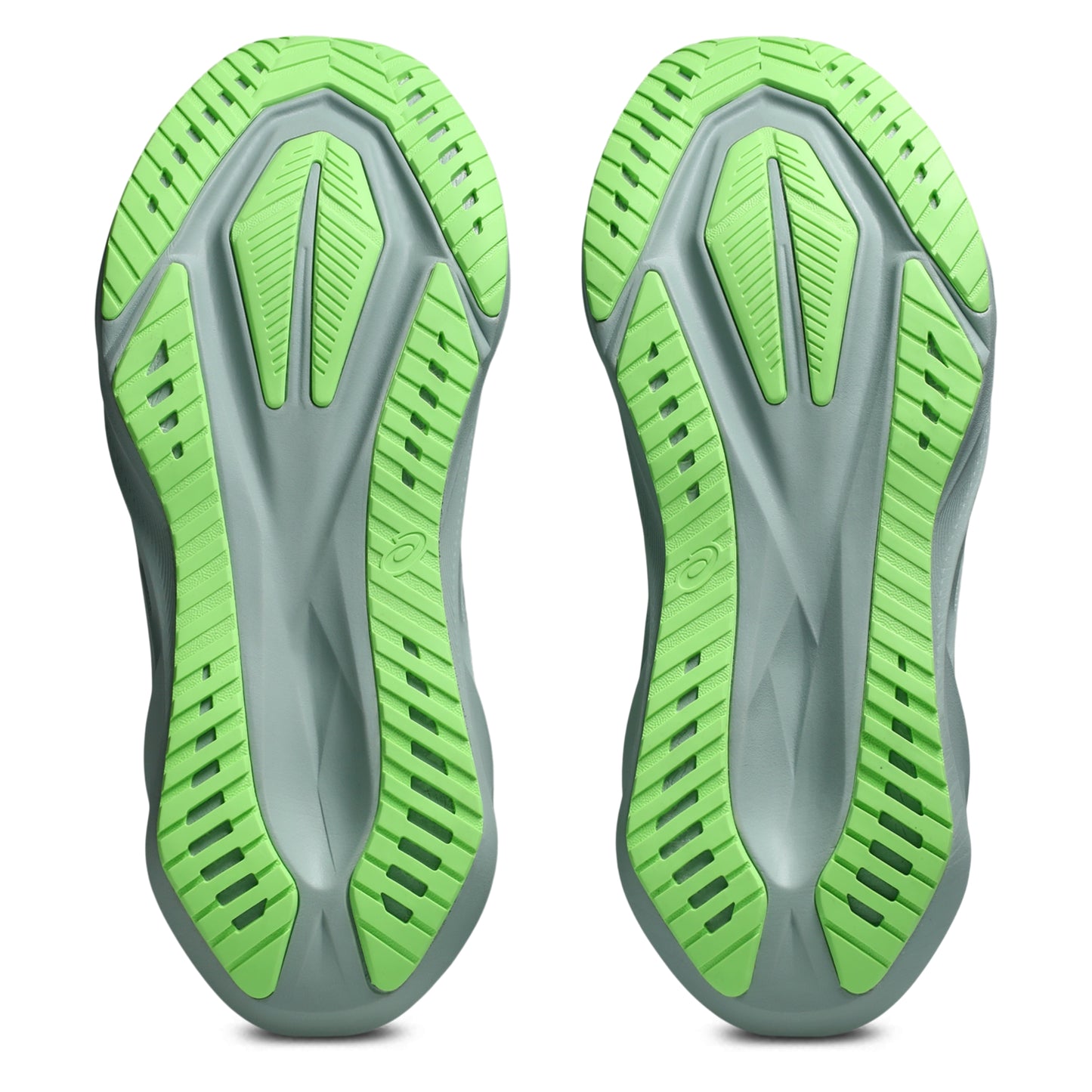 Green and gray shoe sole on a white background