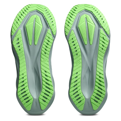 Green and gray shoe sole on a white background