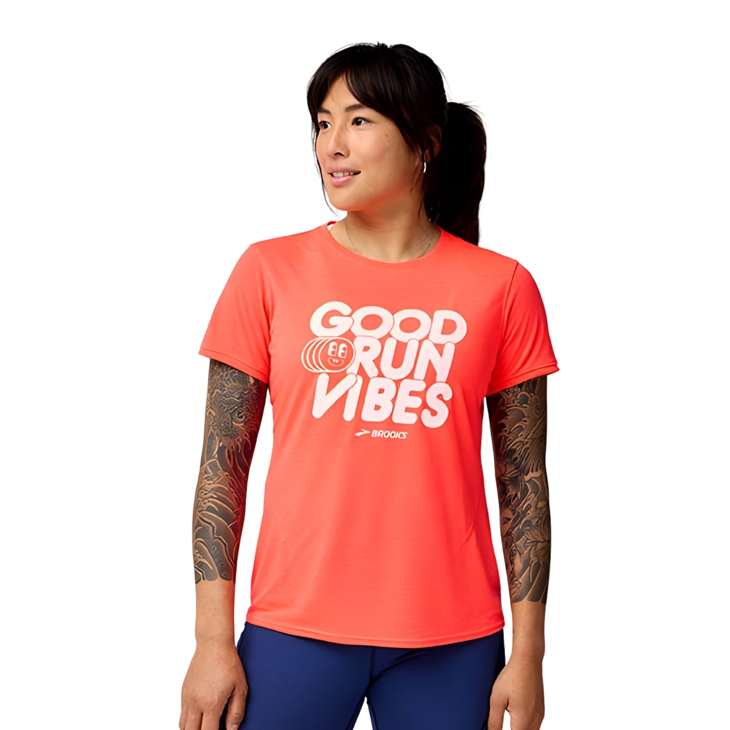 BROOKS SHIRT TEE DISTANCE 3.0 WN NEO CAYENNE/GOOD RUN VIBES (AW25)