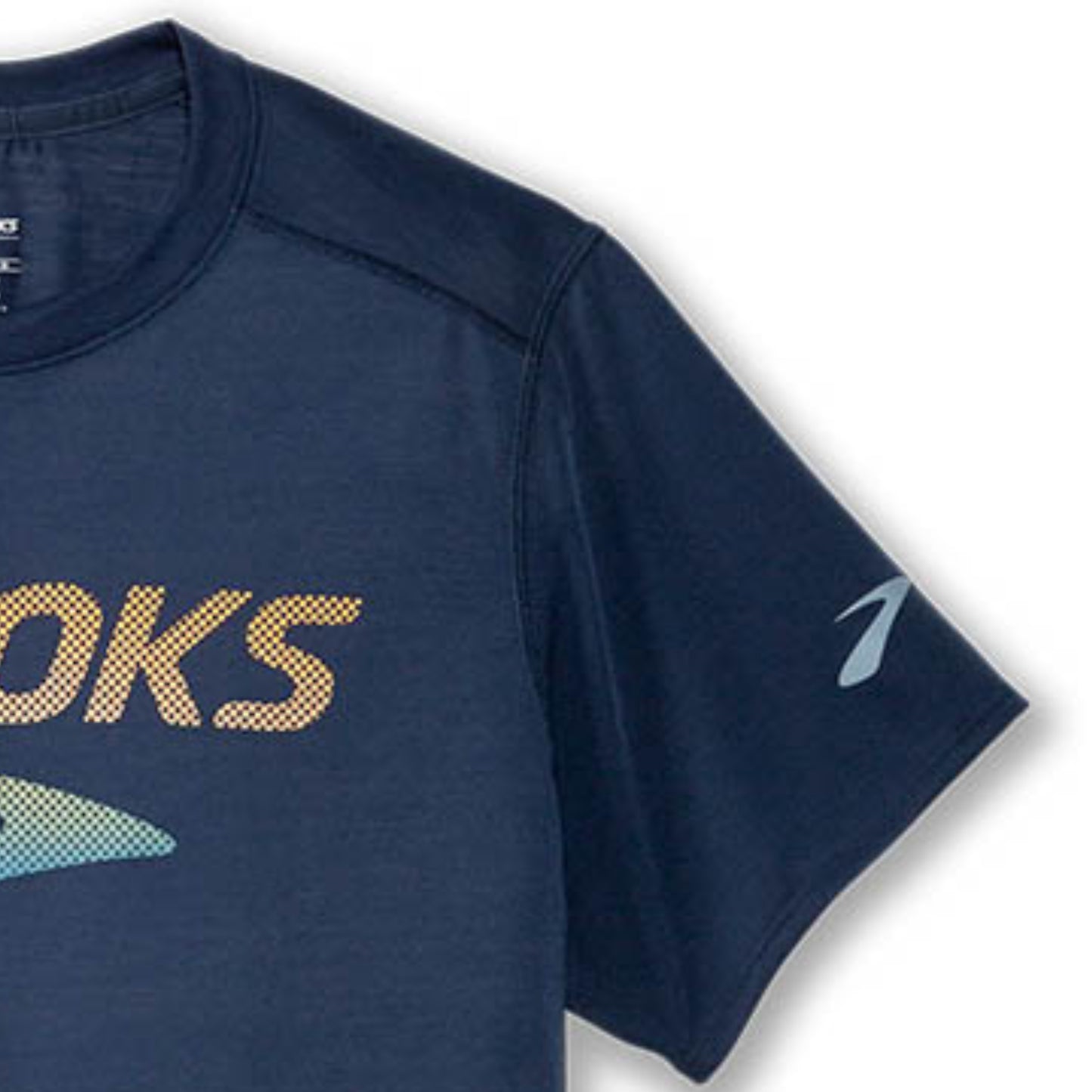 Navy blue t-shirt with 'OKS' logo on a white background