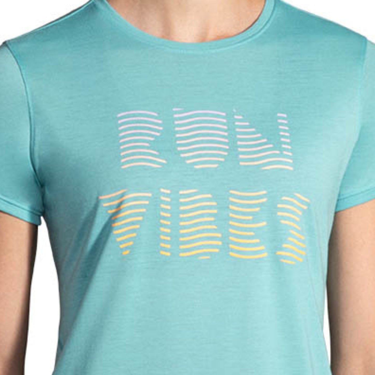 BROOKS SHIRT TEE DISTANCE 3.0 WN AQUA/RUN VIBES (AW25)