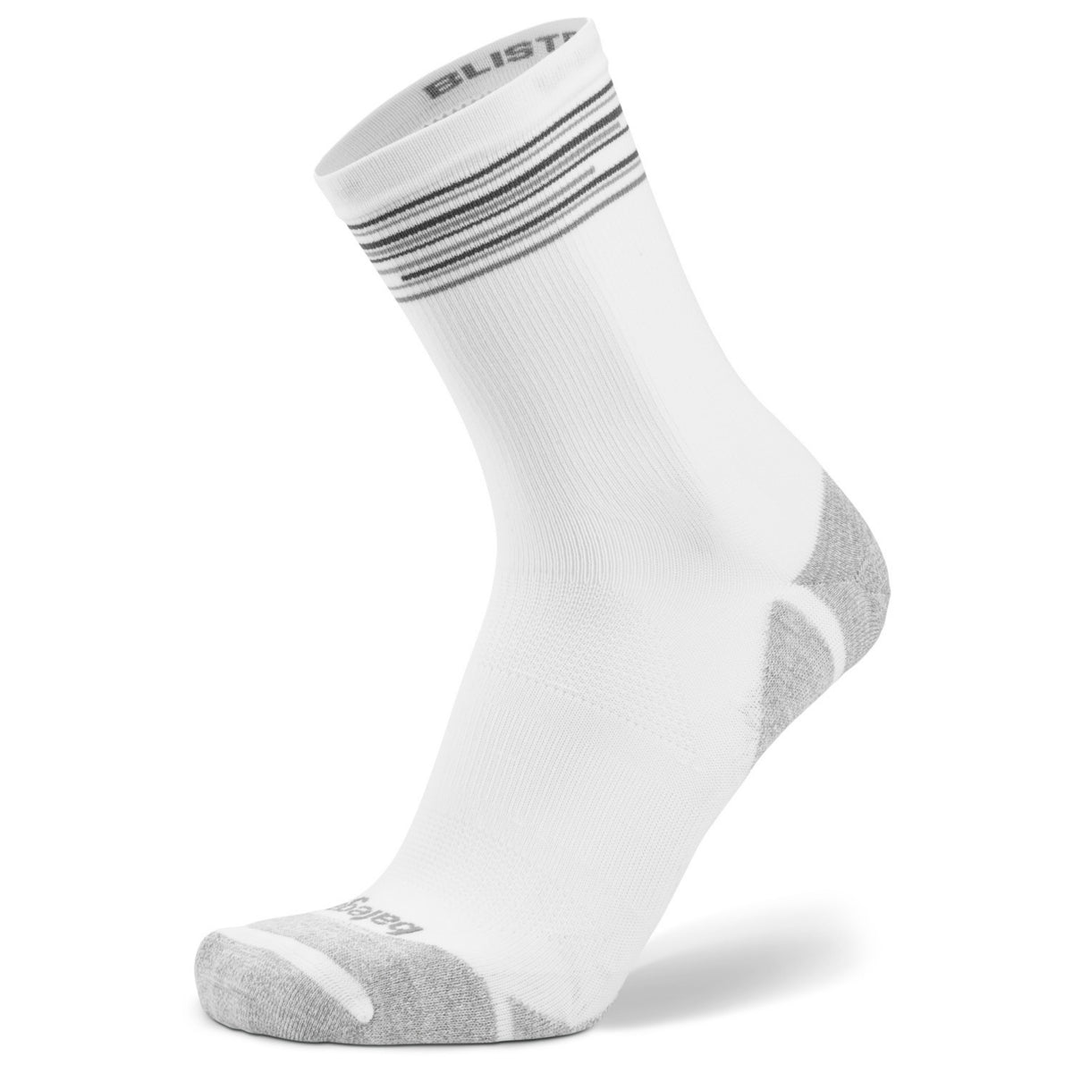 White sock with black stripes on a white background
