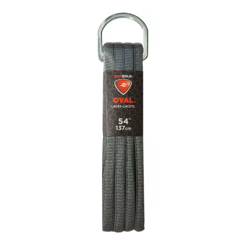 SOFSOLE SHOE LACE ATHLETIC OVAL 137CM GREY