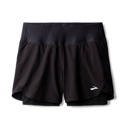 BROOKS SHORT CHASER 5INCH 2IN1 2.0 WN BLACK (AW25)