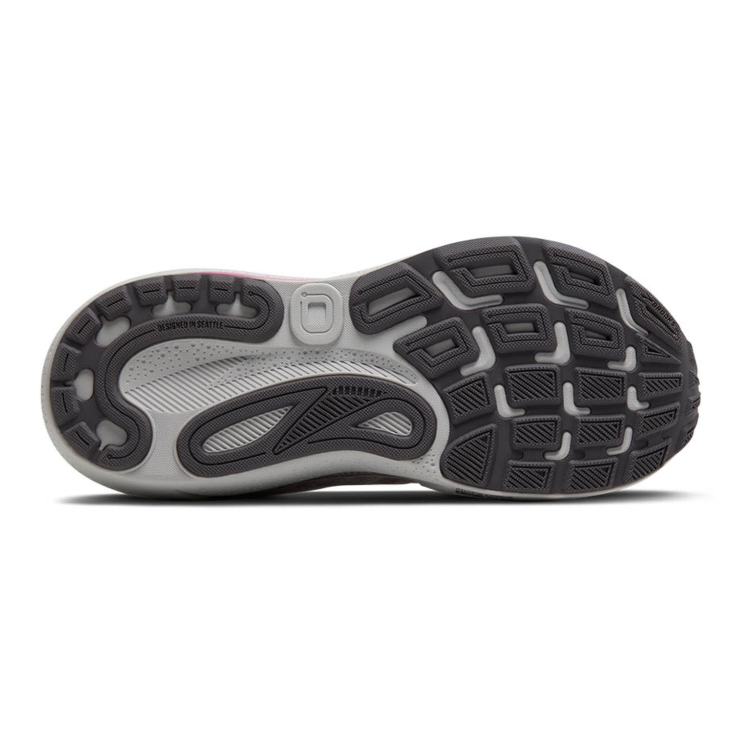 Close-up of a shoe sole with tread pattern on a white background