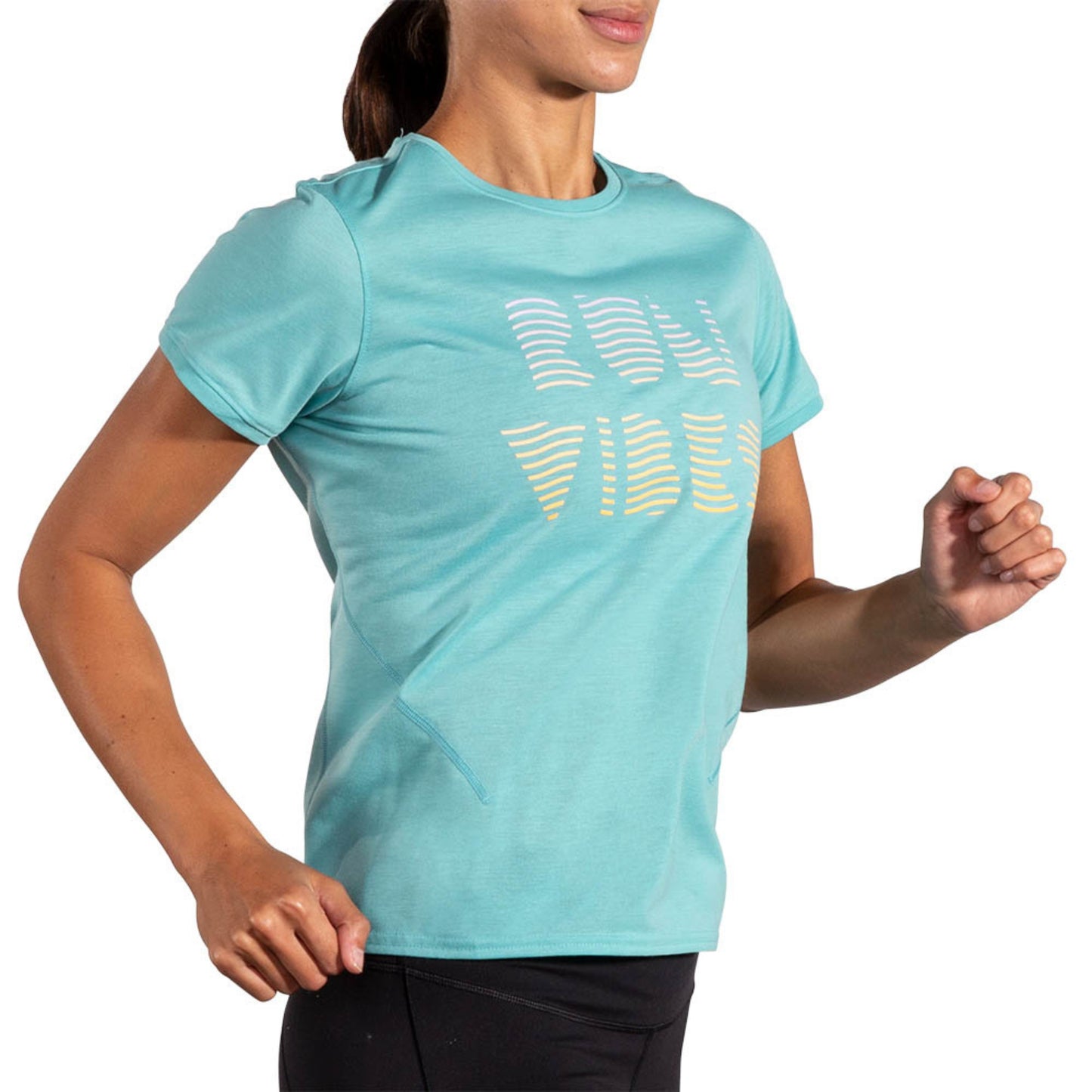 BROOKS SHIRT TEE DISTANCE 3.0 WN AQUA/RUN VIBES (AW25)