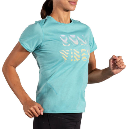 BROOKS SHIRT TEE DISTANCE 3.0 WN AQUA/RUN VIBES (AW25)