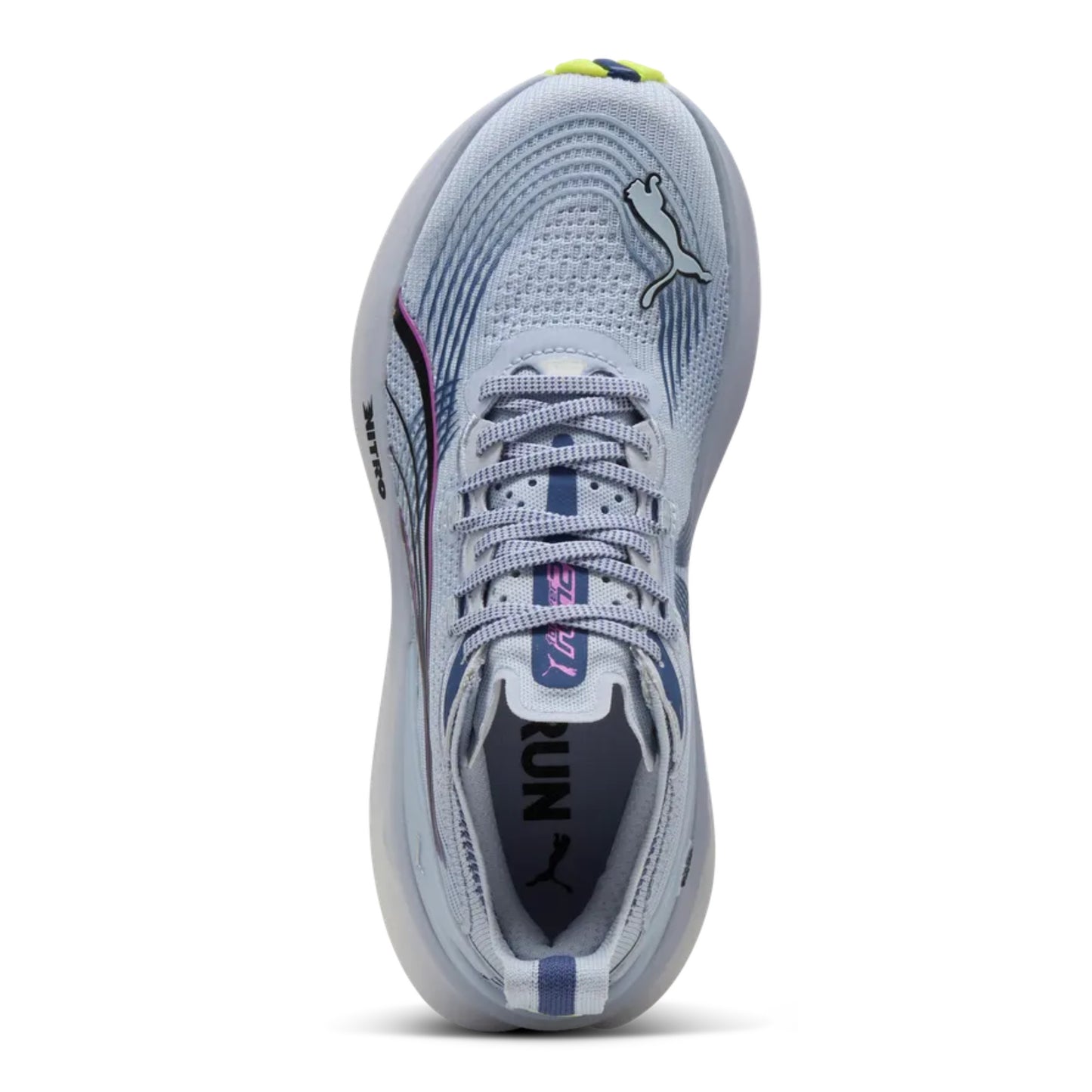 Light blue running shoe with Puma logo on a white background