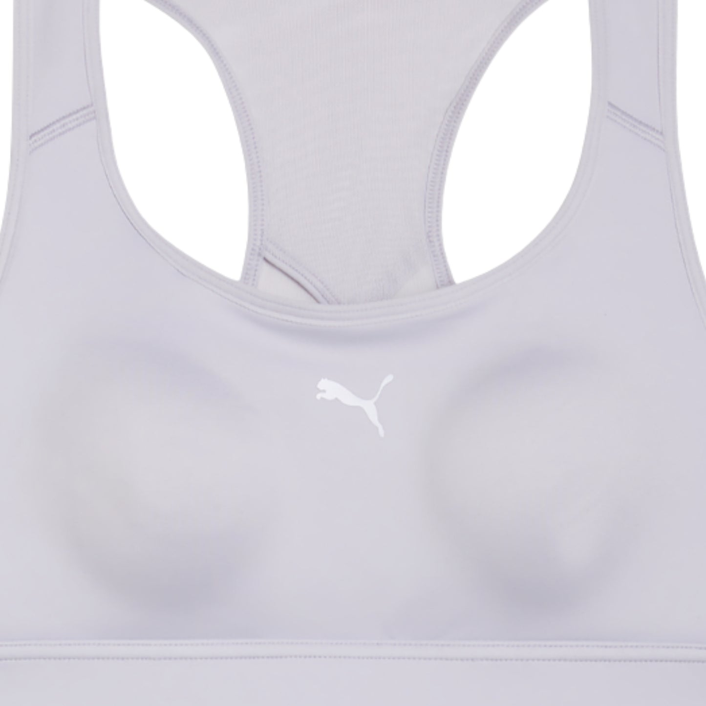 White sports bra with Puma logo on a white background