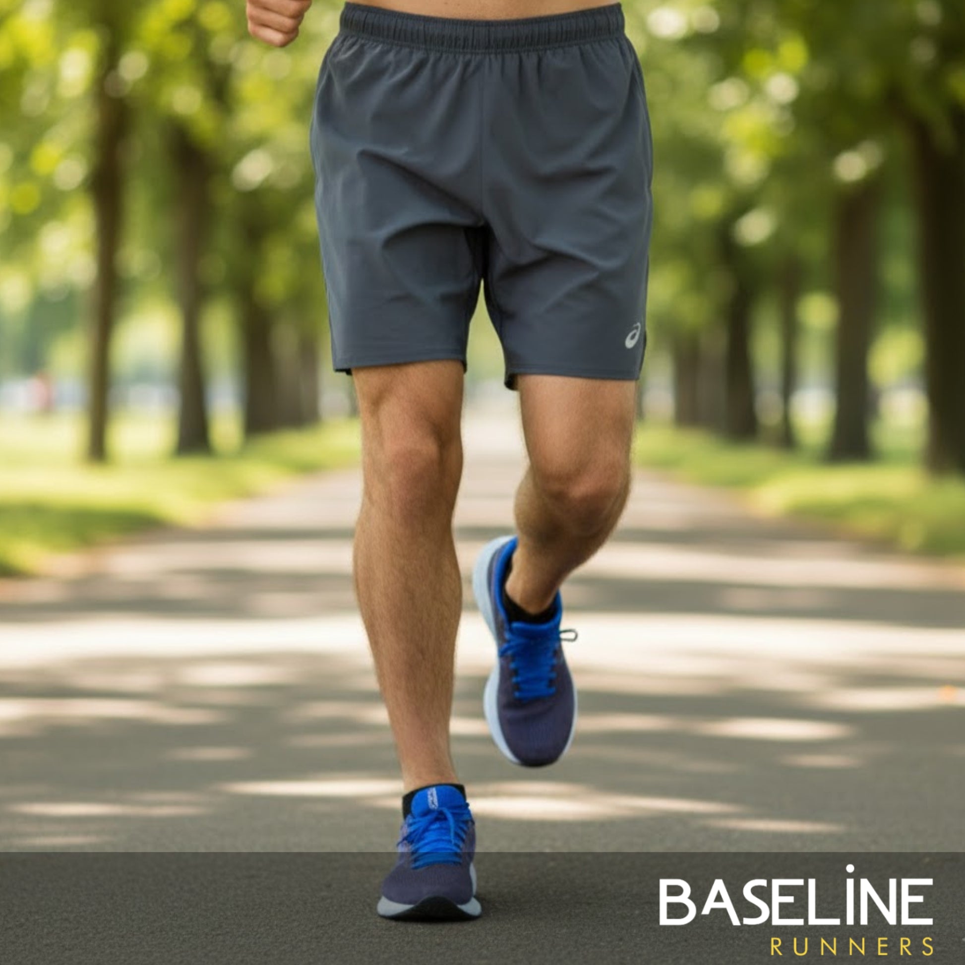 Person running on a path with 'Baseline Runners' branding.