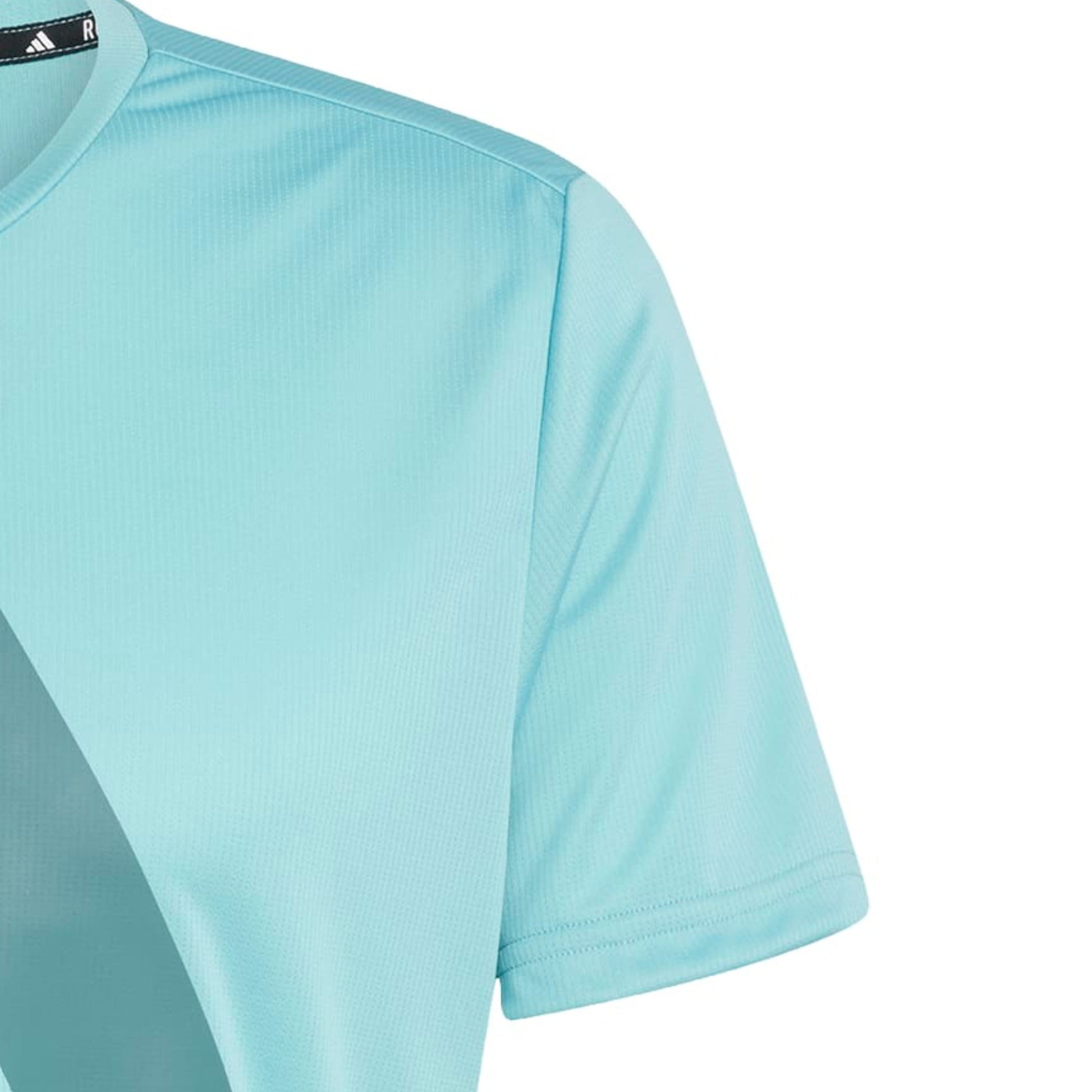 Adidas mint shirt focuse on the short sleeve