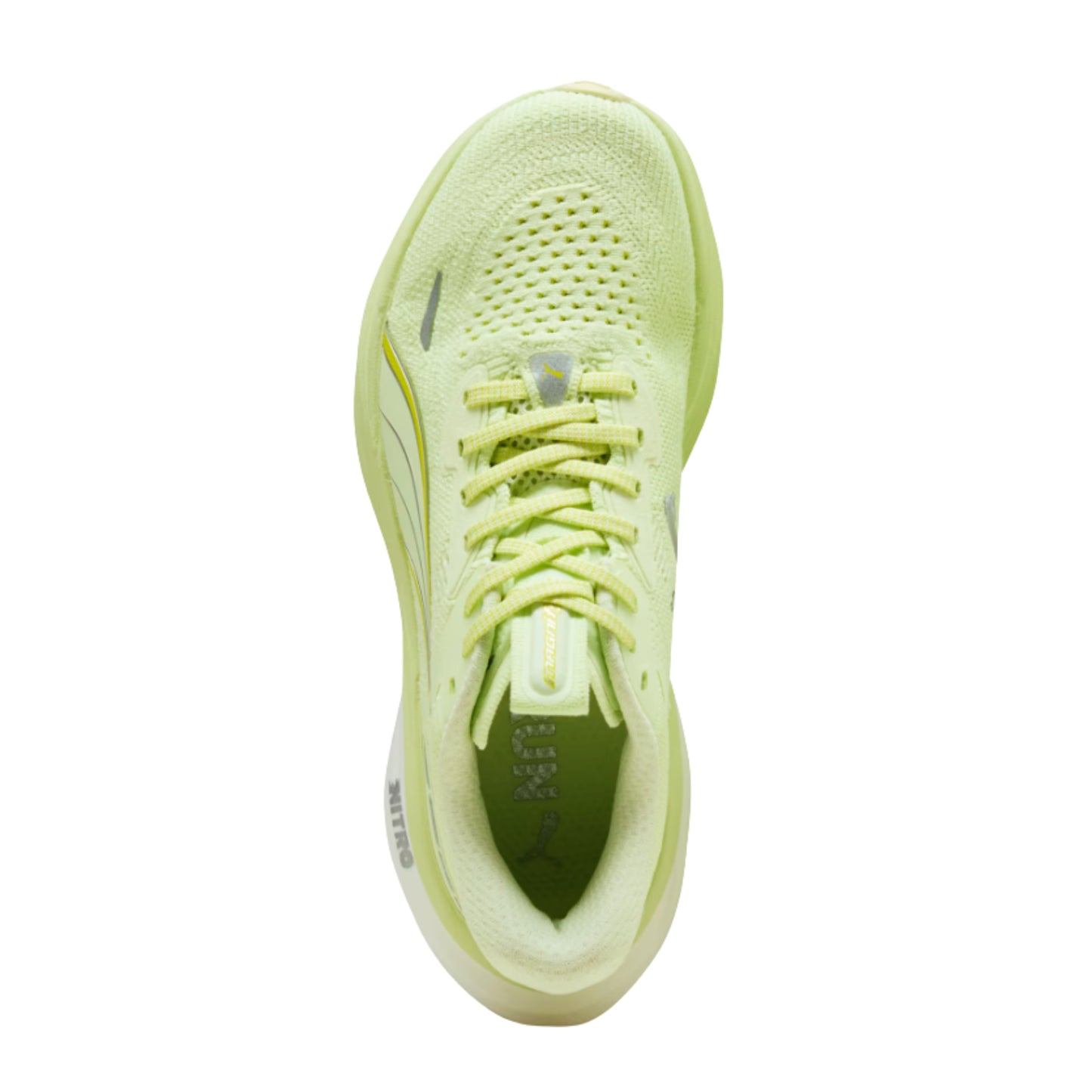 Light green Puma running shoe on a white background